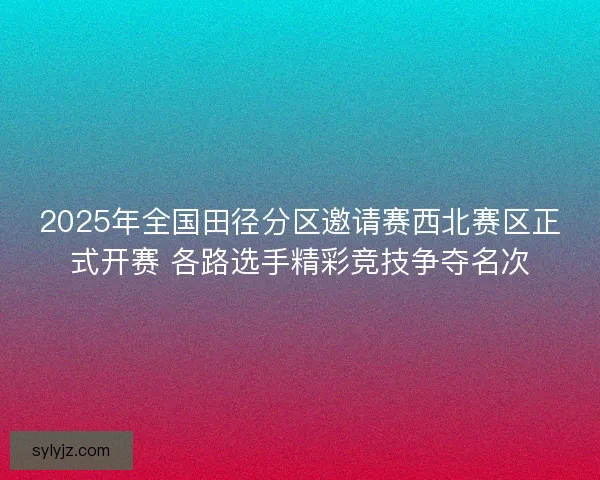 2025年全国田径分区邀请赛西北赛区正式开赛 各路选手精彩竞技争夺名次